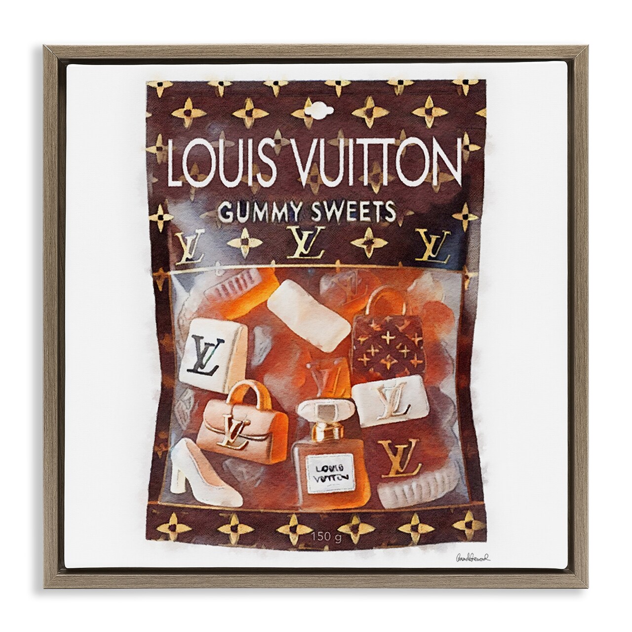 Stupell Industries Glam Gummy Sweets Floater Framed Canvas Wall Art Design by Amanda Greenwood